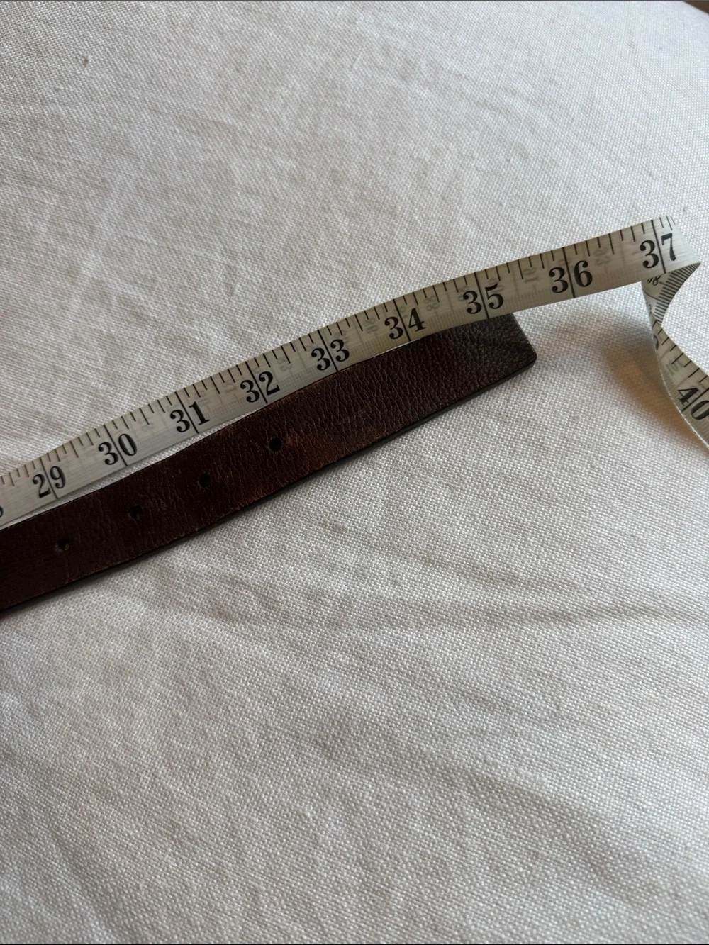 Liz Claiborne Dark Brown Leather Belt with Gold-Tone Buckle Y2K Vintage 1999